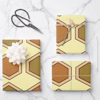 Colorful Honeycomb Birthday  Wrapping Paper Sheets