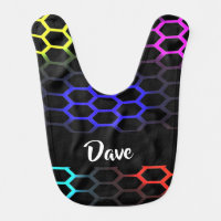 Colorful honeycomb patterned baby bib