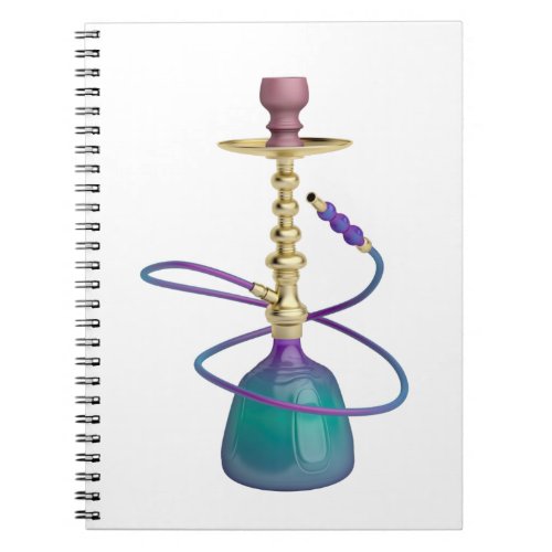 Colorful hookah with gold elements notebook