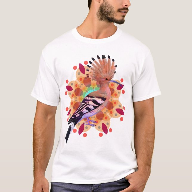 Colorful Hoopoe Bird T-Shirt (Front)