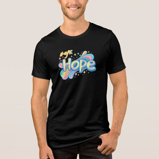 Colorful Hope Graffiti - Y2K Sparkle Aesthetic Tri-Blend Shirt (Front)