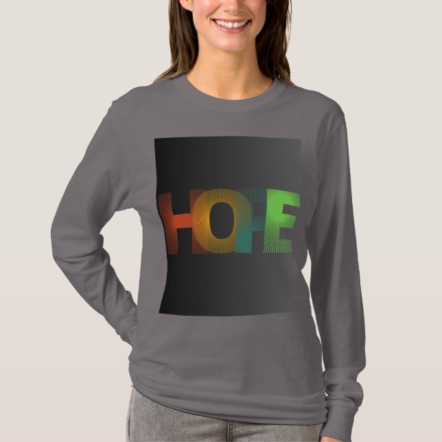 Colorful HOPE Typography T-Shirt (Front)