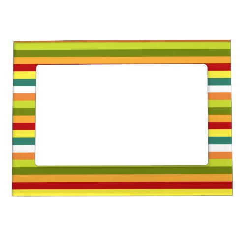 Colorful Horizontal Lines Cinco de Mayo Fiesta Magnetic Frame