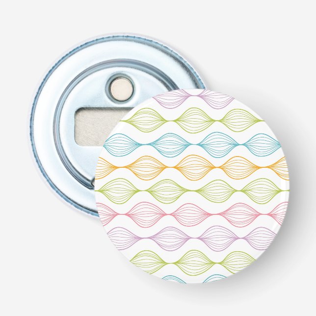 Colorful horizontal ogee pattern bottle opener (Front)