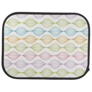 Colorful horizontal ogee pattern car mat