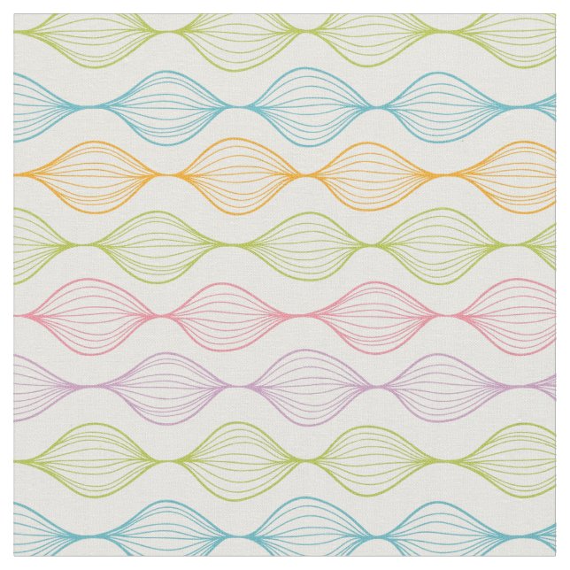 Colorful horizontal ogee pattern fabric (Close Up)