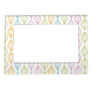 Colorful horizontal ogee pattern magnetic photo frame