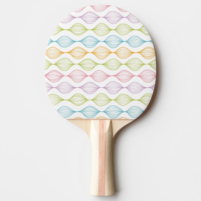 Colorful horizontal ogee pattern Ping-Pong paddle (Front)