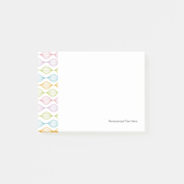 Colorful horizontal ogee pattern post-it notes (Front)