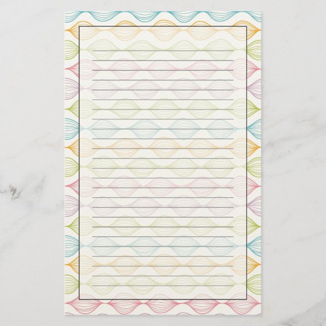 Colorful horizontal ogee pattern stationery (Front)