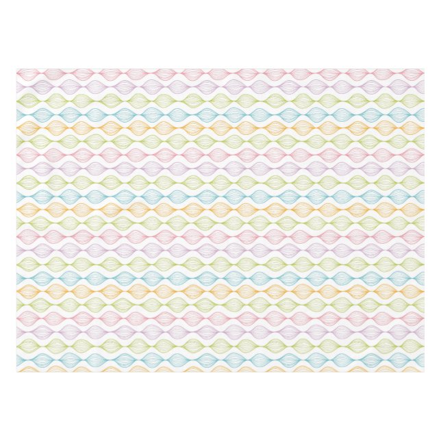 Colorful horizontal ogee pattern tablecloth (Front (Horizontal))