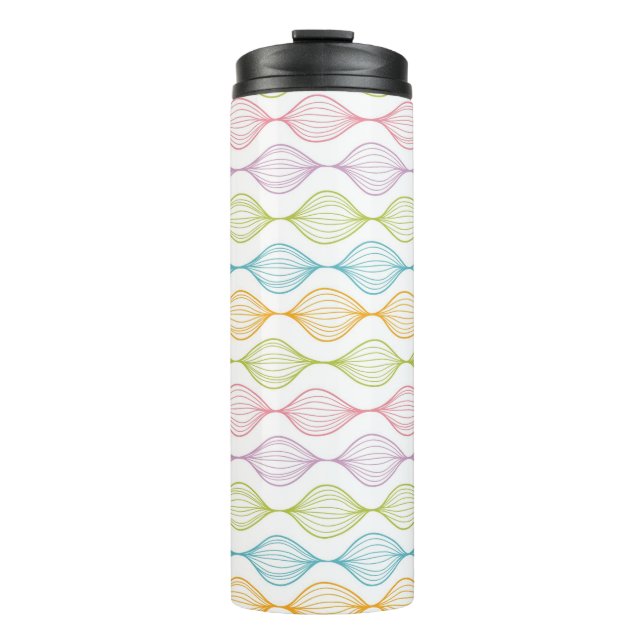 Colorful horizontal ogee pattern thermal tumbler (Front)