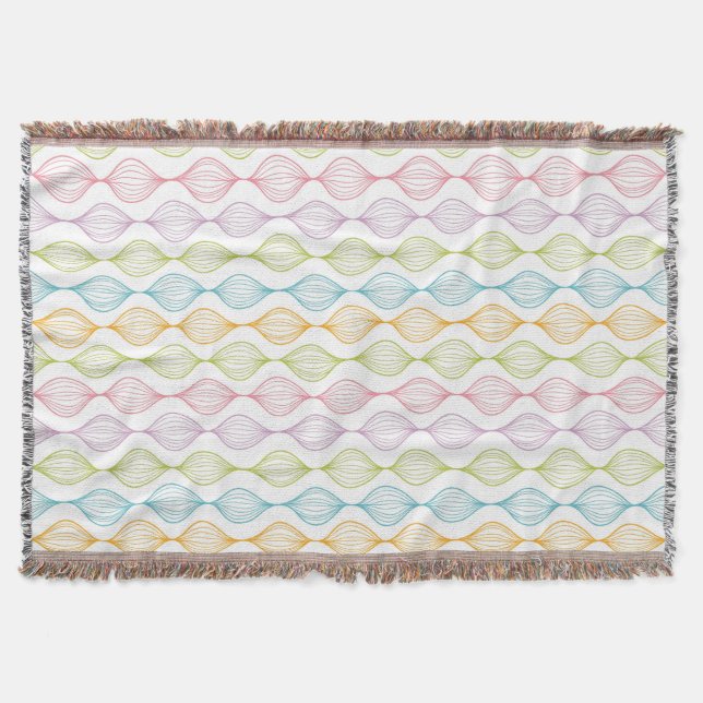 Colorful horizontal ogee pattern throw blanket (Front)