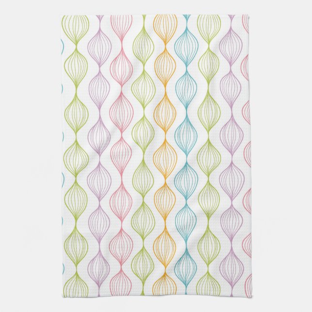 Colorful horizontal ogee pattern towel (Vertical)