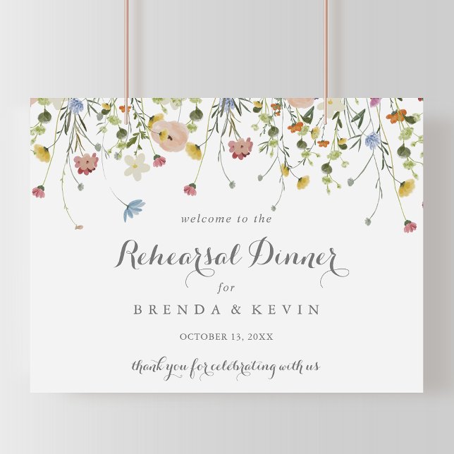 Colorful Horizontal Rehearsal Dinner Welcome Sign (Creator Uploaded)
