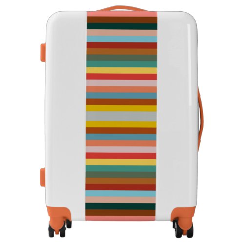 Colorful Horizontal Retro Stripes  Luggage