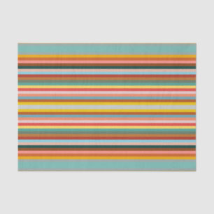 Colorful Horizontal Retro Stripes Tissue Paper