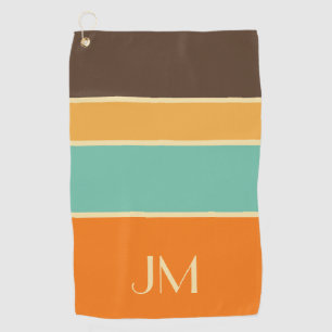 Colorful horizontal retro style lines golf towel