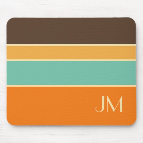 Colorful horizontal retro style lines mouse pad