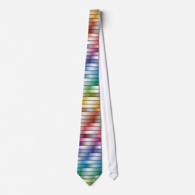 Colorful Horizontal Stripe pattern tie (Front)