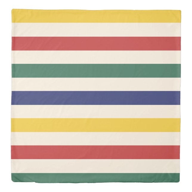 Colorful Horizontal Stripes Duvet Cover (Front)