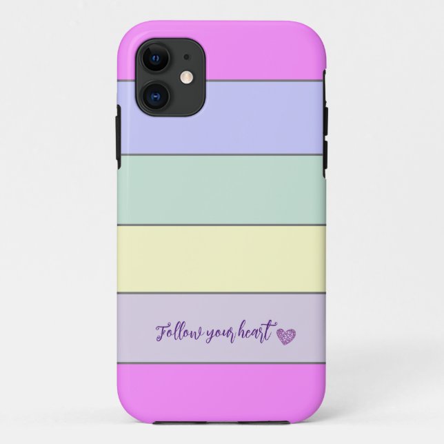 Colorful Horizontal Stripes iPhone Case (Back)