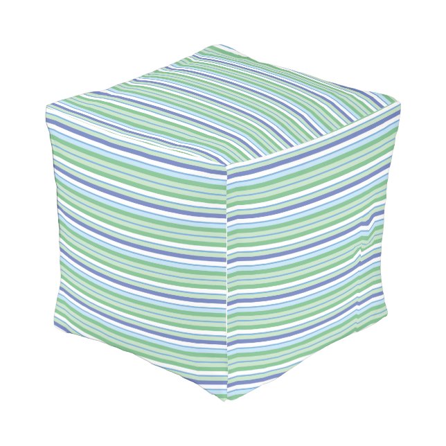 Colorful horizontal stripes outdoor pouf (Angled Back)