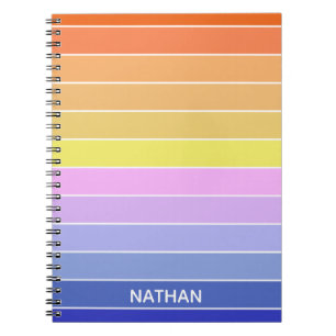 Colorful Horizontal Stripes Personalised Notebook