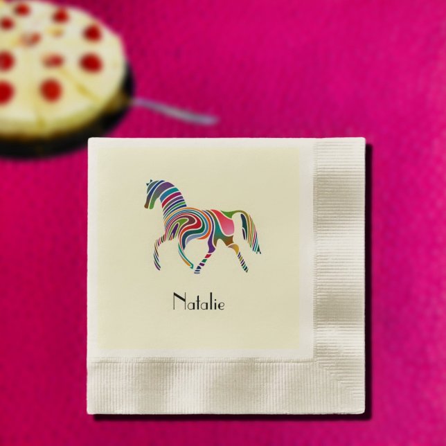 Colorful horse  -add name  napkins (Creator Uploaded)