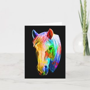 Colorful Horse Art Horseback Riding Lover Artsy Ho Card