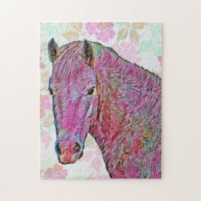 Colorful Horse Art Pattern Puzzle (Vertical)