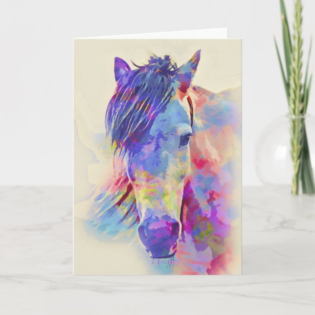 Colorful Horse Artistic Design Card (Front)