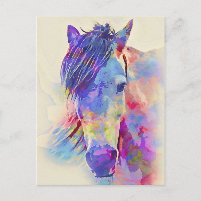 Colorful Horse Artistic Design Postcard (Front)