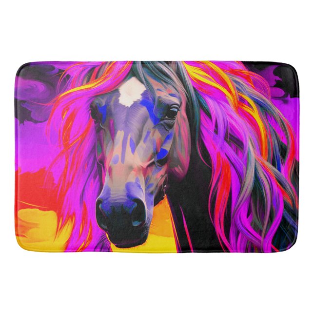 Colorful Horse Bath Mat (Front)