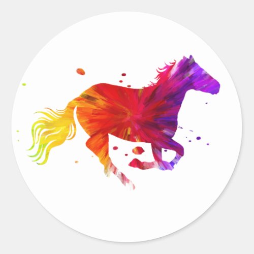 Colorful Horse Classic Round Sticker
