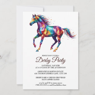 Colorful Horse Derby Party Invitation