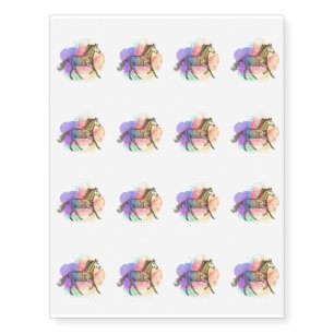 Colorful Horse Gift Horse Lovers Racing Riding Temporary Tattoos