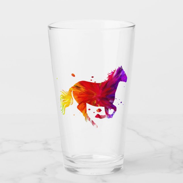Colorful Horse Glass (Front)