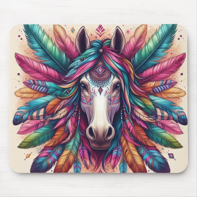 Colorful Horse Mouse Pad (Front)