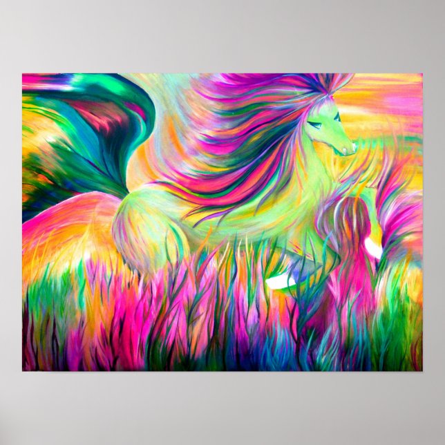 Colorful horse painting poster (Front)