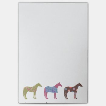 Colorful Horse Pattern Post-it Notes by PaintingPony at Zazzle