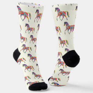 Colorful horse pattern socks