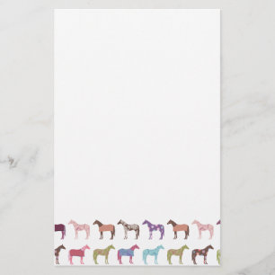Colorful Horse Pattern Stationery