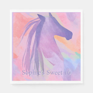 Colorful  horse  -personalized napkins