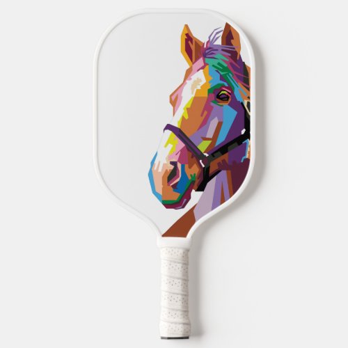 Colorful Horse Pop Art Pickleball Paddle