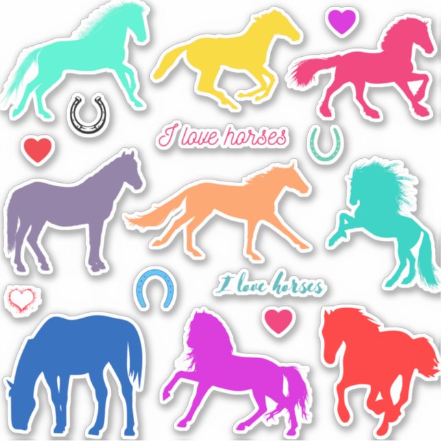 Colorful Horse Sticker (Front)