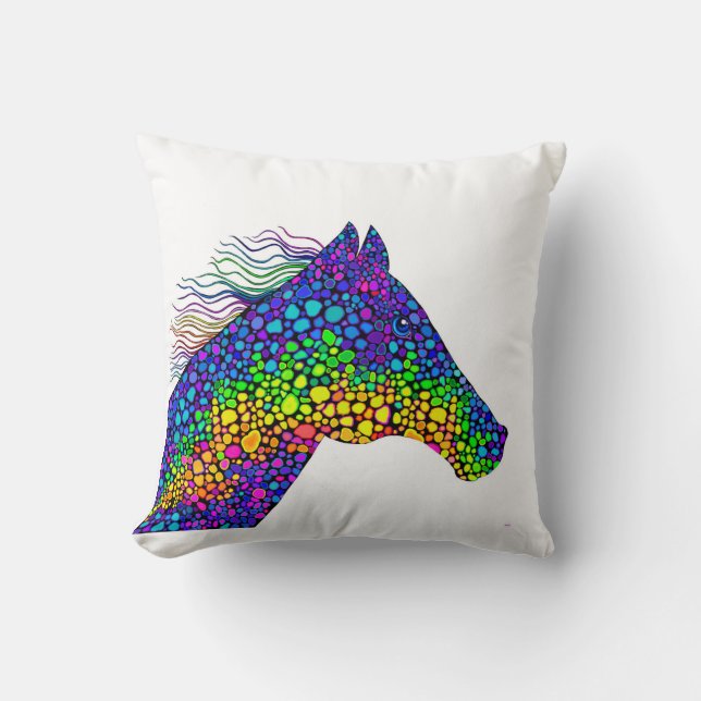 Colorful Horse  Throw Pillow (Front)
