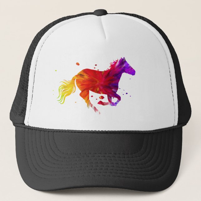 Colorful Horse Trucker Hat (Front)