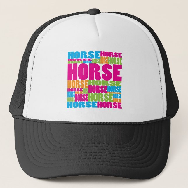 Colorful Horse Trucker Hat (Front)