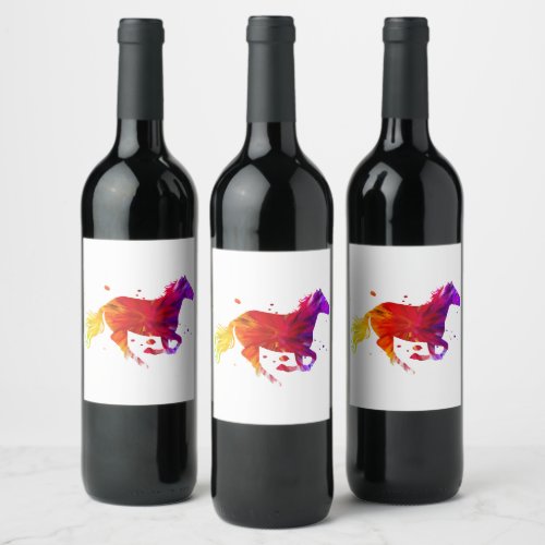 Colorful Horse Wine Label